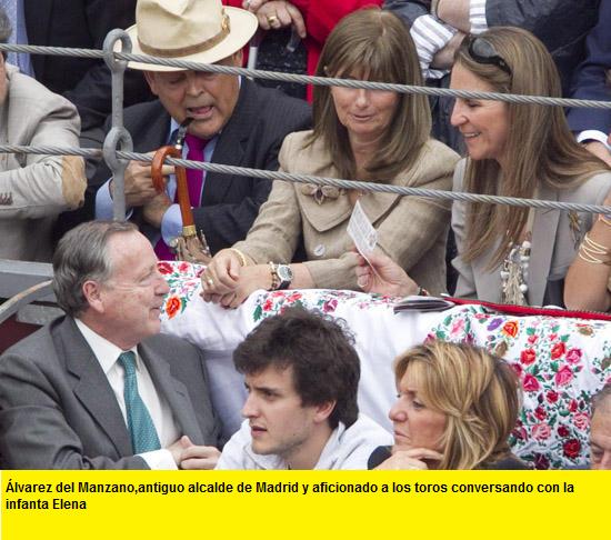 manzano y la infanta elena en los toros